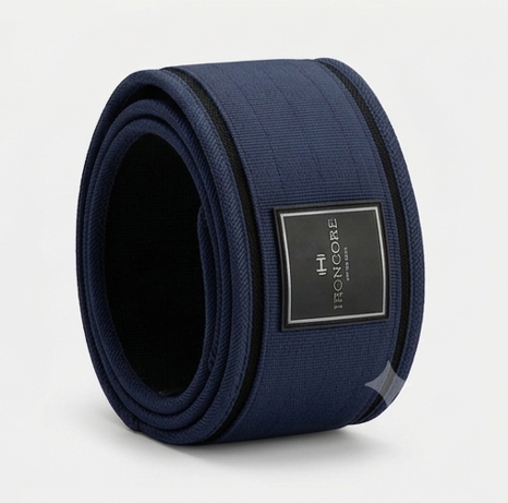 IRONCORE Lifting Belt Navy - vista arrotolata